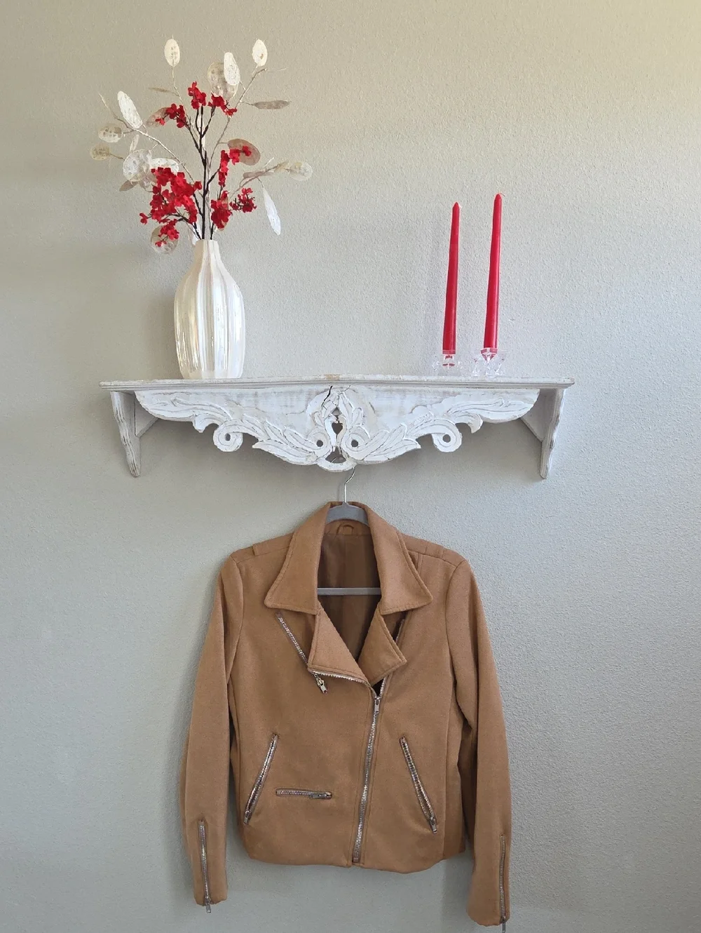 Camel Suede-Look Wall Jacket Decor - Neutral Tan Home Accent